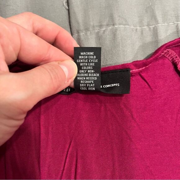 INC International Concepts Pink & White Tie Dye Studded Batwing Poncho Blouse XS - Picture 6 of 6